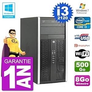 HP PC 6300 MT Intel Core I32120 RAM 8 GB Disco 500 GB Grabadora DVD WiFi W7 (Reacondicionado)