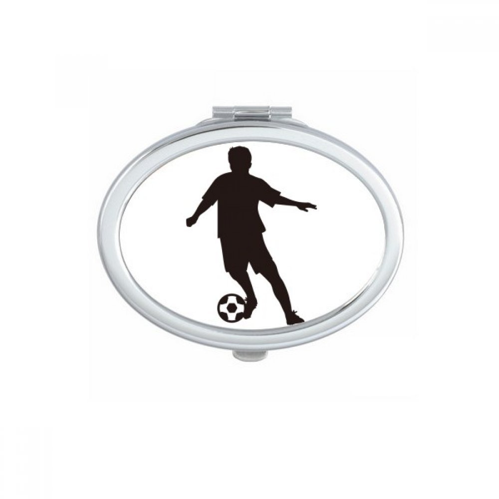 Miroir de poche football ovale mignon pour retouches maquillage au stade ou au bureau