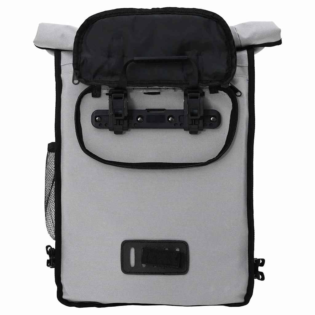 Alforja de bicicleta para portaequipajes, impermeable, 31 x 13 x 58 cm, para hombre y mujer, bolsillo lateral para ciclismo y uso diario, color gris