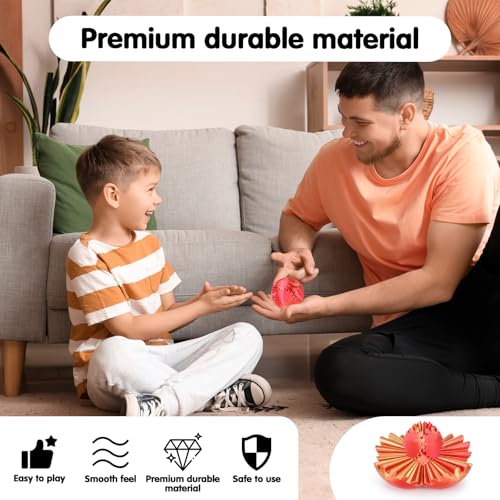 Image of Gear Ball 3D Printed Cube Fidget Toy,Gear Sphere Fidget Toys,Sensory Toys for Stress and Anxiety Relief, Desk Toy Fidget Spinners,Stocking Stuffers for Adults & Kids Gift(Golden Red, 2.3 Inch)