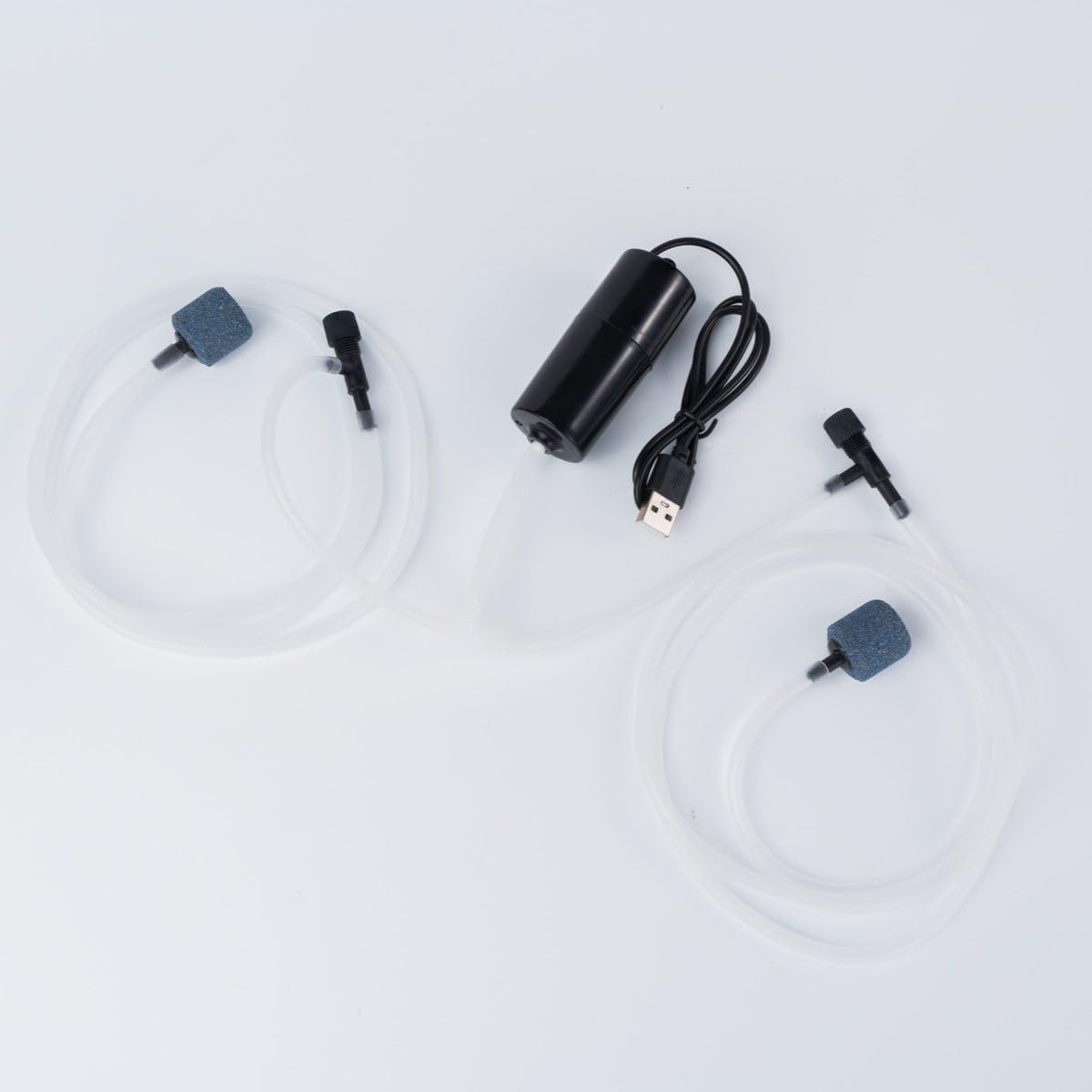 winova USBエアポンプ 小型静音 酸素供給ポンプ 水槽 釣り用 軽量携帯型 水族館エアレーター エアーストーン ホース付き (2頭)