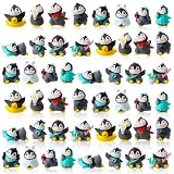 Arrowbash 48 Pcs Miniature Penguin Figurines Mini Winter Resin Penguins Collection Playset for Cake Toppers Decorations Mini Garden Micro Landscape Home Terrarium Crafts DIY Birthday Party Favor