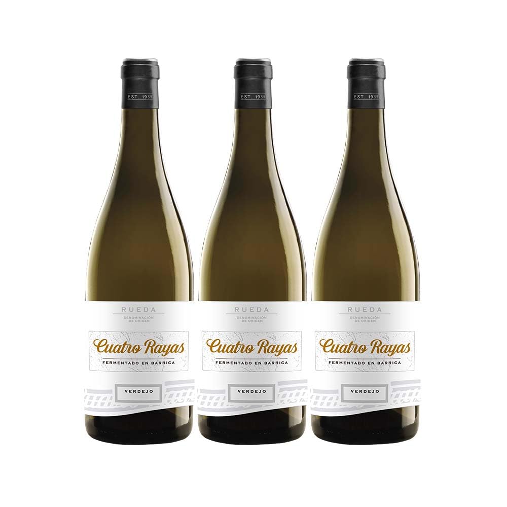 Cuatro Rayas Fermentado Barrica Verdejo DO Rueda (3 Botellas x 750ml) | Vino blanco