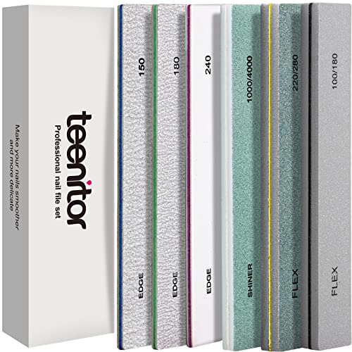 Nail Files And Buffer, Teenitor Professional Manicure Tools Kit, Nail Buffer Block, Nail Polishing Buffer, Nail Care File Buffer Tool, Rectangle #TOP3