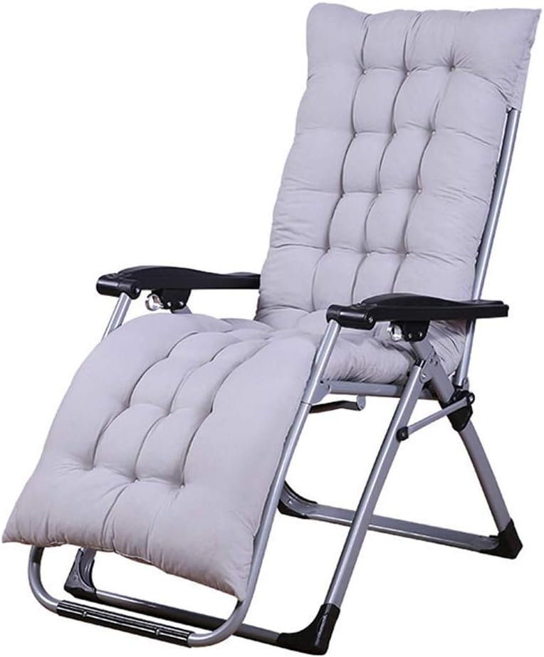 Balcony Office Relaxing Chair Relaxer Recliner Chairs Zero Gravity Chairs Deck Chairs Sunbed Folding Super-Width Reclining Beach Garden Chair with Cushions for Outdoor Patio