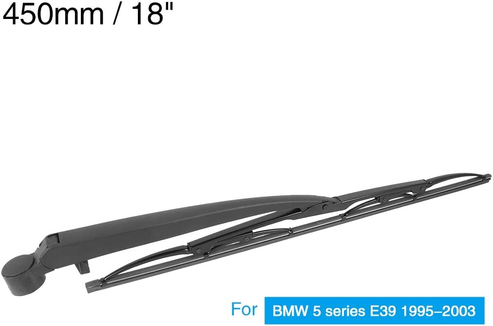 X AUTOHAUX Rear Windshield Wiper Blade Arm Set 450mm 18 Inch for BMW 5 Series E39 1995 1996 1997 1998 1999 2000 2001 2002 2003
