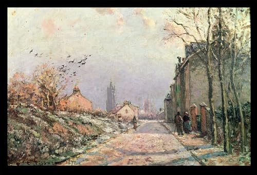 Toile Camille Pissarro pour décoration salon art impressionnisme hivernal 60x90cm