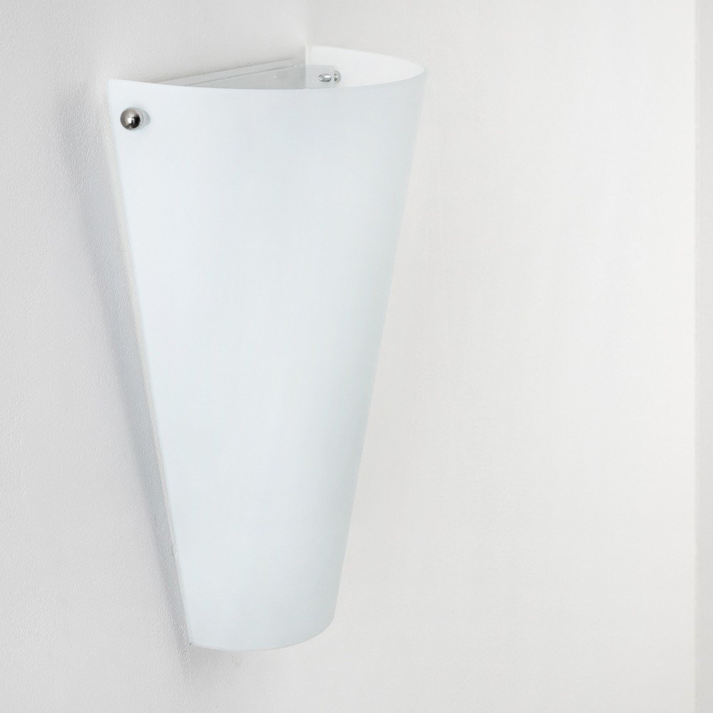 Wandleuchte Zera aus Metall/Glas in weiß, moderne Wandlampe mit Up & Down-Effekt, 1 x E27, Innenwandleuchte mit Lichteffekt, ohne Leuchtmittel