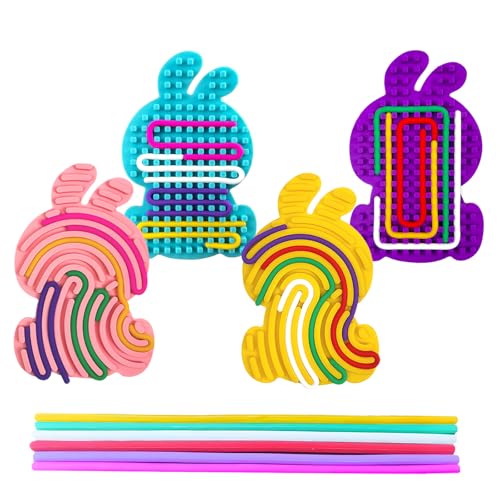 YQUQWN Easter Bunny Sensory Activity Board 4 Pcs Double Sided