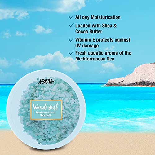 Nykaa Wanderlust Mediterranean Sea Salt Body Butter - Hydrating & Moisturizing Body Cream With Shea & Cocoa Butter - Paraben, Sls & Cruetly Free - 6.76 Fl.oz #TOP2