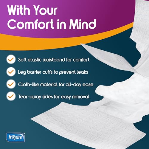 Image of Inspire Adult Diapers Women or Men - MAX Absorbency | Our Most Absorbent and Dry, Incontinence Underwear for Women or Men | Leak Proof Diaper Overnight or Daytime for Heavy