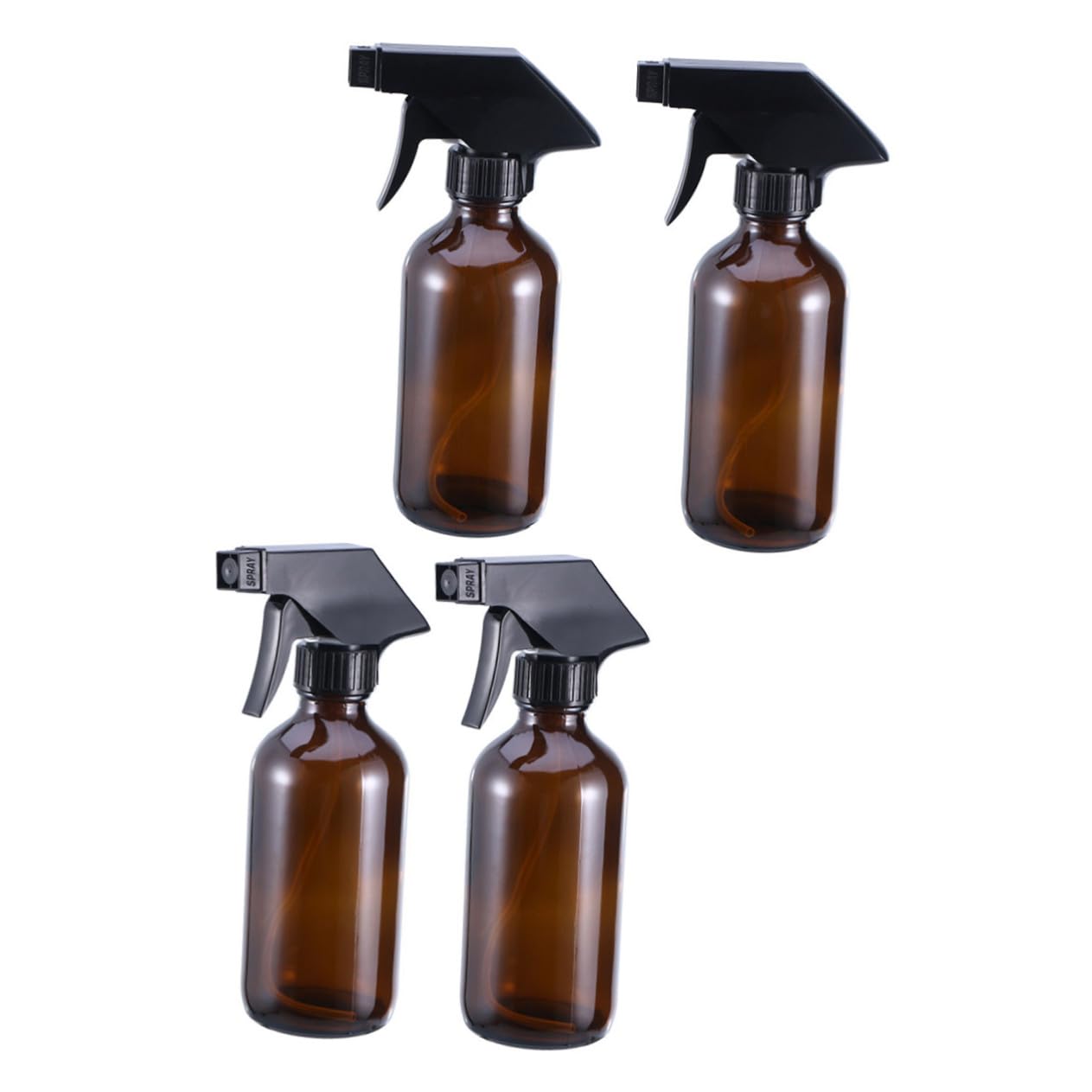 4 Stück 250 Ml Glas Sprühflaschen Braun Nachfüllbar Ergonomischer Wassersprüher Für Pflanzen Reinigung Und Frisieren Wiederverwendbar