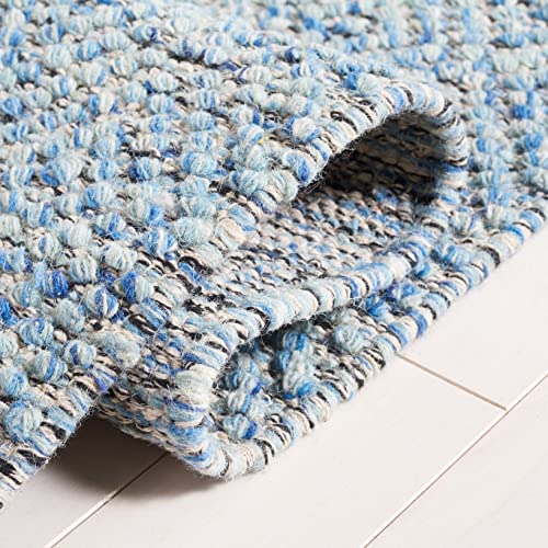 Tapete decorativo azul de 2' x 3' hecho a mano miniatura 4
