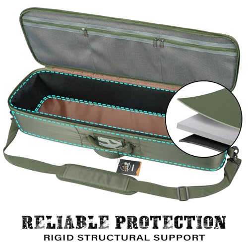 QualyQualy Fly Fishing Rod Travel Case, Heavy-Duty Fly Rod Bag Padded Protection & Portable Travel Fishing Rod Case with Shoulder Strap