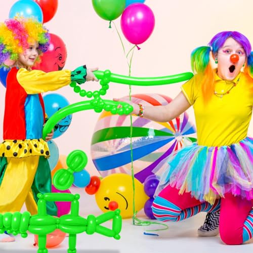 Image of LXZFCRG 260 Balloons Green Long Balloons for Balloon Animals, Thickening Long Skinny Latex Twisting Balloon for Balloon Garland Halloween Party Suppies Birthday Wedding (Green)