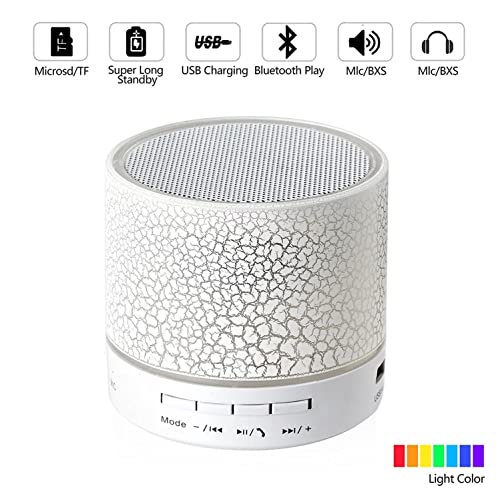 Image of AOSUODI Bluetooth Speaker,Portable Wireless Speakers with Led Lights,IPX7 Waterproof Shower Speakers,360 HD Surround Sound,Built-in-Mic,TF Card,Mini Outdoor Speaker Radio for Party,Travel,Beach,Home