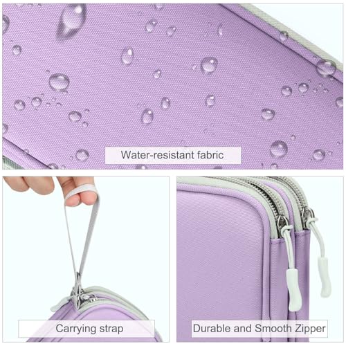 Image of FYY Electronic Organizer, Large Travel Cable Organizer Bag Pouch Electronic Accessories Carry Case Portable Waterproof Double Layers All-in-One Storage Bag for Cable, Cord, Charger, Light Purple
