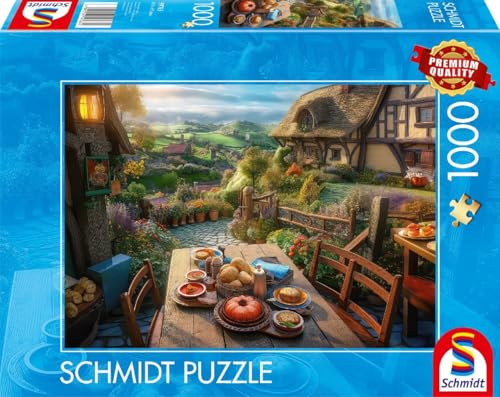 Schmidt Spiele Puzzle coloré de 1000 pièces Petit déjeuner avec Vue - 59763, Noir