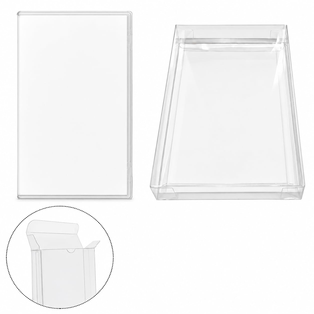 Protezioni per scatole di gioco, compatibili con Nintendo Switch, custodia in plastica da 0,5 mm, confezione da 50
