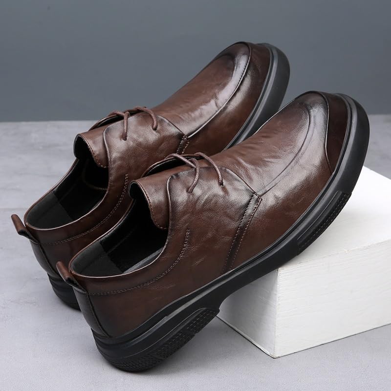 Men's Leather Oxford Dress Shoes Brogue Wingtip Retro Classic Lace-Up Low Derby Fashion Comfort Sole2