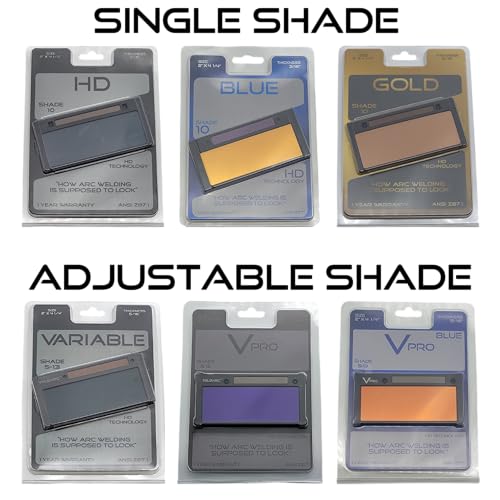Image of VPro Blue Auto-Darkening Welding Lens - Premium TIG Welding Lens, Adjustable Shades 5-13, High Definition Blue Hue Filter - Fits Most 2 inch x 4-1 /4 inch Pancake & Pipeliner Hoods