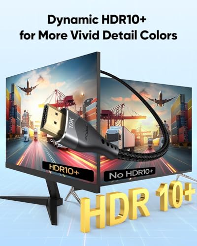 Image of HDMI Cable 6.6FT 30-Pack Bulk, 10K 8K HDMI 2.1 Cable Multipack 48Gbps Ultra High Speed Braided Cord 8K@60Hz, 4K@120Hz, eARC, Ethernet, HDR10, HDCP2.3 for PS5, Monitor, HDTV, Laptop, Blu-ray