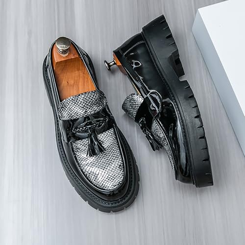 Men's Loafers Patent Leather Flat Breathable Casual Shoes Handmade Slip on Driving Fashion Business Shoes4