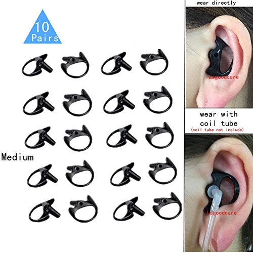 Replacement Earmold Earbud (Left and Right Ear) for Two Way Radio Acoustic Coil