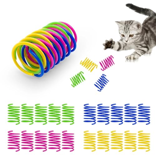 Astrumdex Giocattoli per Gatti 20 Pezzi - Gioco per Gatto in Plastica Creativa con Spirale Colorata e Molle, per Animali Domestici (Multicolore)