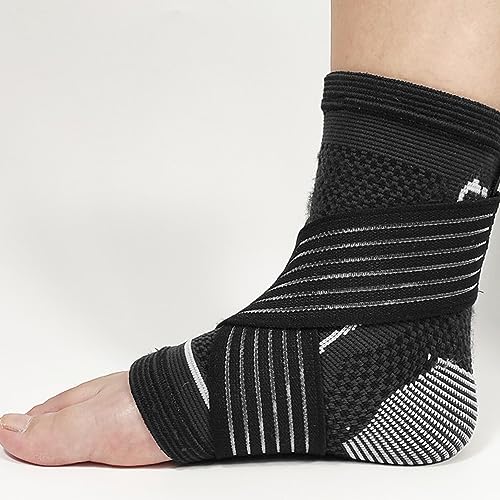 Envoltório de Tornozelo, Cinta de Suporte de Tornozelo de Nylon Com Alça para Fitness (G/GG)