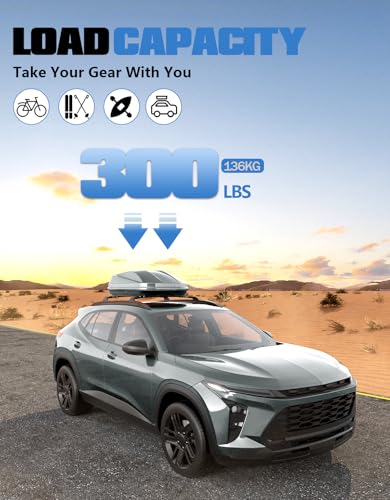 Image of FengYu Roof Rack Cross Bars 300lbs Compatible with Chevy Chevrolet Trax 2RS ACTIV LT 2023 2024 2025 2026, Aluminum Heavy Duty Roof Rails Crossbars Rooftop Cargo Bars Black Luggage Racks Carrier Black