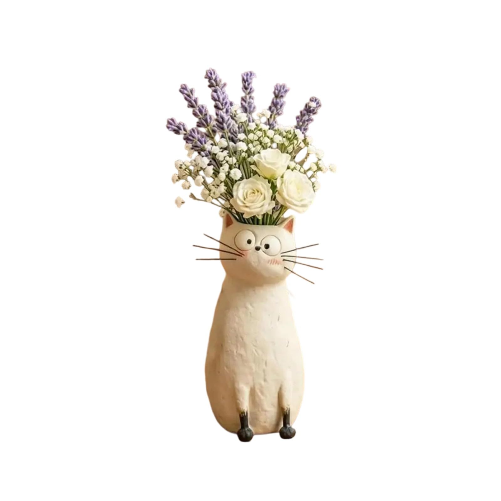 Wacky Cats Vases Funny Flower Vases, Decorative Vase Resin Kitten Sculpture Ornament for Home Decors Housewarmings Gift Kitten Statue