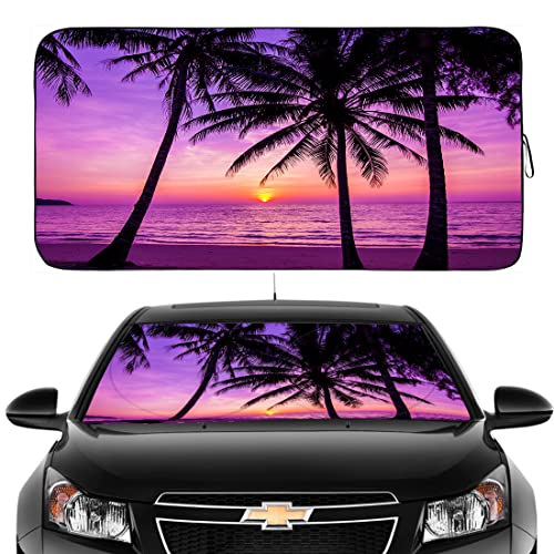 Gven Windshield Sun Shade, Car Front Window Shades Cute Sunshade Windshield Cover Sun Visor Shield Block Automotive Interior Protector Blocks Uv Rays For Car Pickup Truck Suv Accessories For Men Women #TOP5