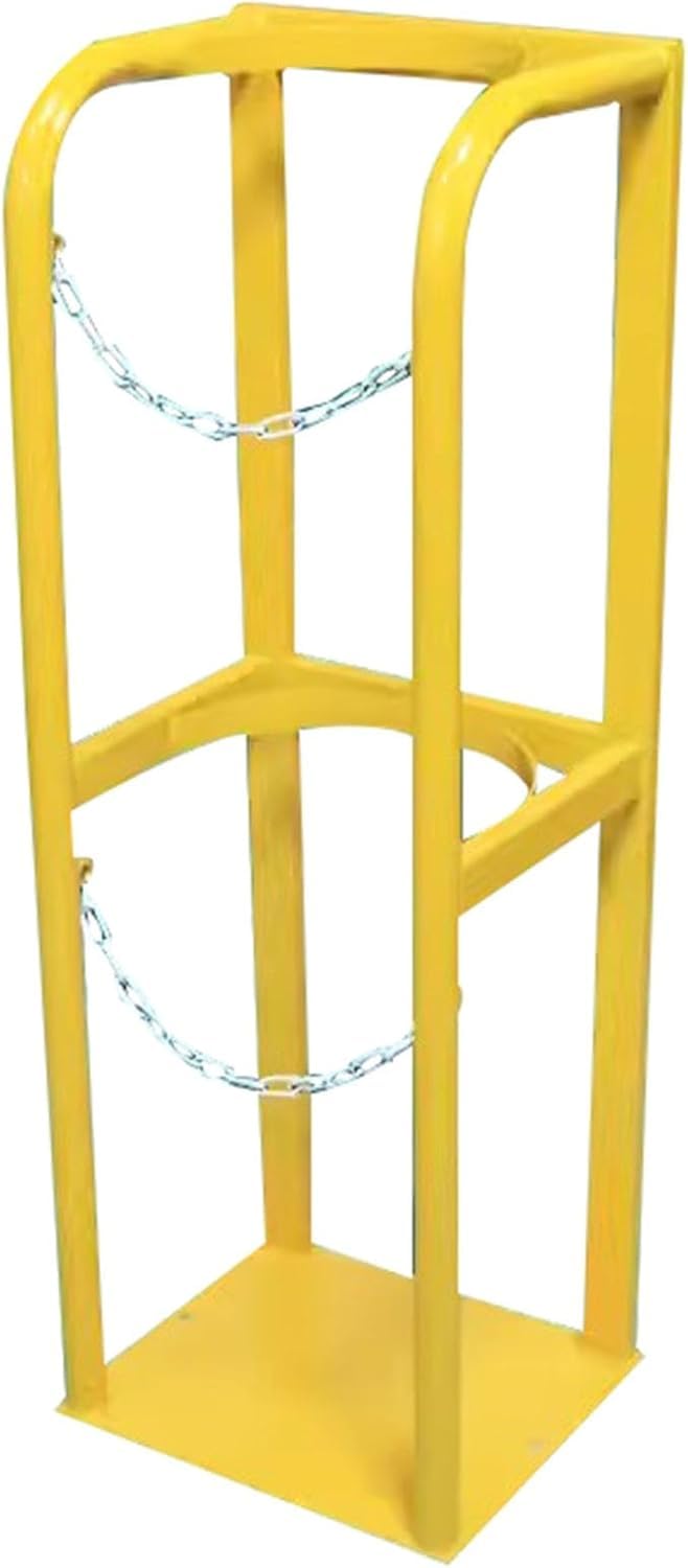 GTHTUHFD Oxygen Cylinder Cart, Oxygen Tank Cart, Cylinder Fixed Shelf Holds, Floor Mount Portable Oxygen Tank Carrier/Oxygen Cylinder Storage Rack,Yellow-31x30x100cm/12.2x11.8