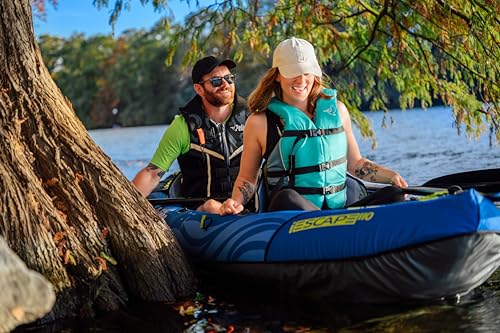 Pelican iESCAPE 110 Inflatable Convertible Kayak - Recreational Single or Tandem Kayak - Compact, Stable and Fun All in One - Transport Bag & Pump Included - 11 ft - Blue - image 4