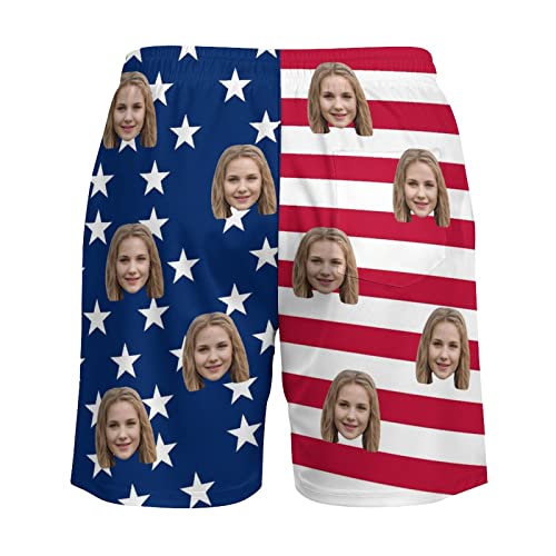 Custom Face Mens Swimming Trunks with Compression Liner Quick Dry Swim Shorts Swimwear Boardshorts with Boxer Brief Liner4