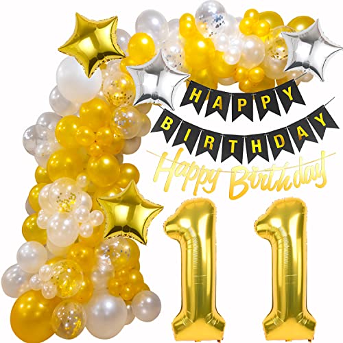 Bianco oro Arco Palloncini 11 Anni Compleanno