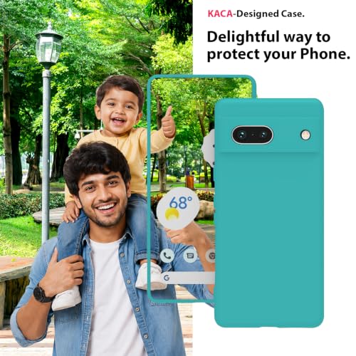 Image of KACA Silicone Back Case for Google Pixel 7a, Soft-Touch, Shockproof Phone Back Cover for Google Pixel 7a (Light Green)