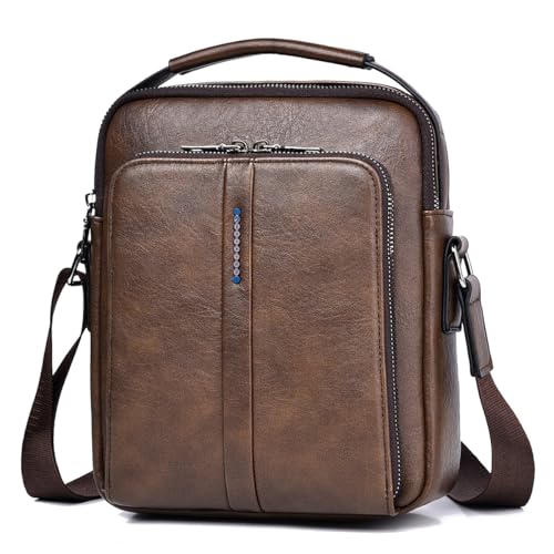 GZQFUOU Borsello Uomo Pelle Borsa a Tracolla da Uomo Casuale Borse Messenger per Stile Retro'per...