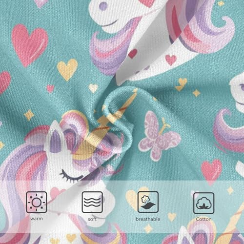 Wusikd Cute Unicorn Face Girls' Underwear Cotton Butterflies Girls Briefs Soft Toddler Underwear 2T3
