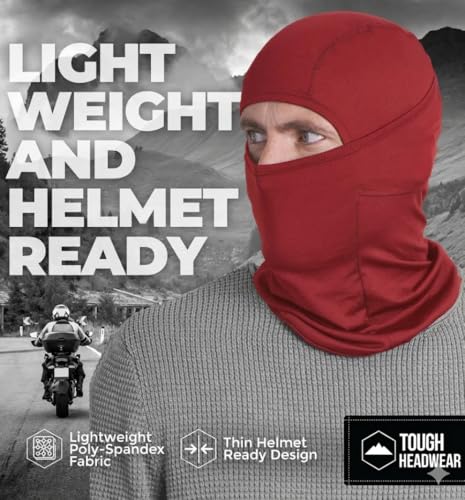 Image of Tough Headwear Balaclava Ski Mask - Breathable Face Mask for Men - Flexible Hinge Full Face Cover - Windproof Motorcycle Gear