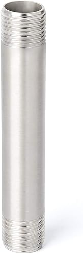 Miniatura 2 de TAISHER 2 accesorios de tubería de acero inoxidable, 1/2 "NPT x 1/2" NPT macho roscado, tubo fundido de pezón de 6 pulgadas de longitud 1.969 in