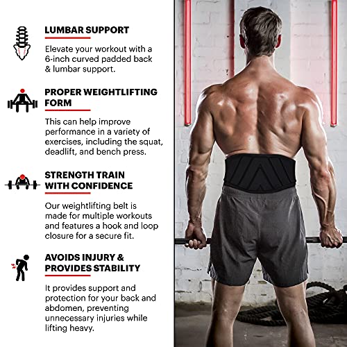 DMoose gym belt for men weight lifting. Weight Belt Gym squat Weightlifting Powerlifting Workout Heavy Duty Training Strength Training Equipment - Black Small