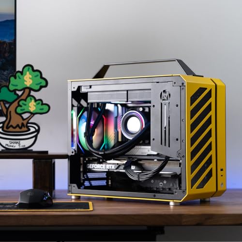 Image of Mechanic Master C28 Compact Matx Case w /Handle, 240AIO, 335mm GPU | 240AIO requires SFX PSU; ATX140 PSU only with air cooler, carry handle portable, slim tower for deskside use