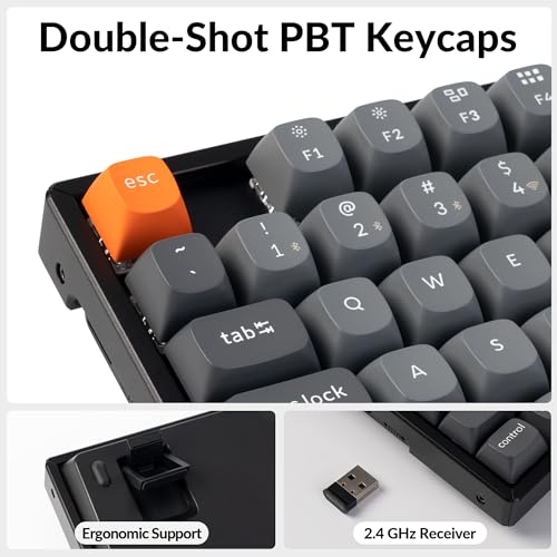 Image of Keychron K8 Max TKL Wireless Mechanical Keyboard, QMK 2.4 GHz /Bluetooth 5.1 /Wired with Aluminum Frame, RGB Backlit Hot-Swappable Programmable Keychron Super Red Switch for Mac Windows Linux