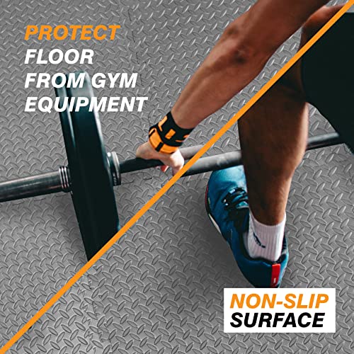 Mat Block Interlocking Foam Tiles Puzzle Mats For Floor 24 Sq Ft, 1/2 Inch, 6 Tiles, Eva Gym Mat Flooring Exercise Equipment Mat For Home Gym Equipment, Grey #TOP4