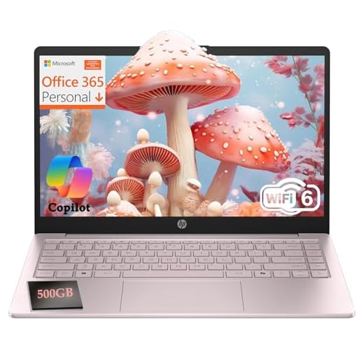 HP Essential Laptop Computer for Student Daily Study, Microsoft Office 365, Intel N150, 4GB RAM, 128GB Storage, 500GB External HDD, Long Battery Life & Fast Charging, Windows 11 Home, Tranquil Pink