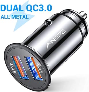 AINOPE USB Car Charger, [Dual QC3.0 Port] 36W/6A [All Metal] Fast Car Charger