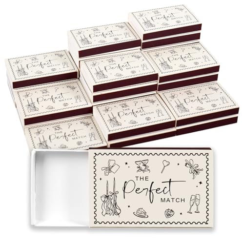 FYSUIMU 60 Pcs Wedding Blank Matches Containers Candlestick Champagne Match Holder Black Matchboxes for Wedding Bride Shower Anniversary Party Favors