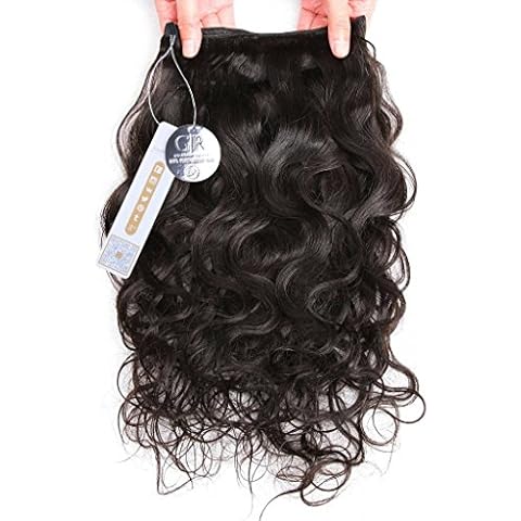 GoldRose Beauty Grade 6A 100% Brazilian Virgin Human Hair Extensions Body Wave, 1 Bundle 22 Inches Natural Black Color Cover